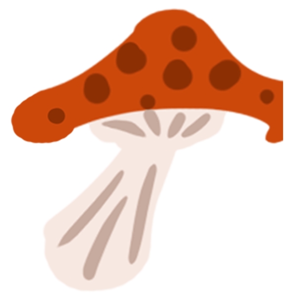 一个卡通的蘑菇