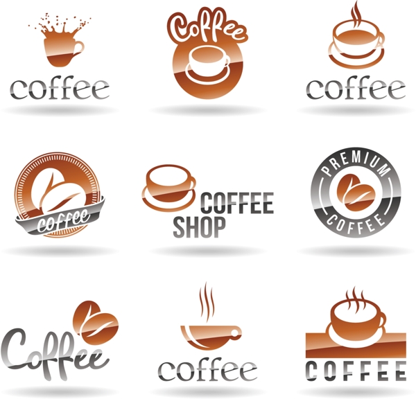 咖啡主题标志矢量设计