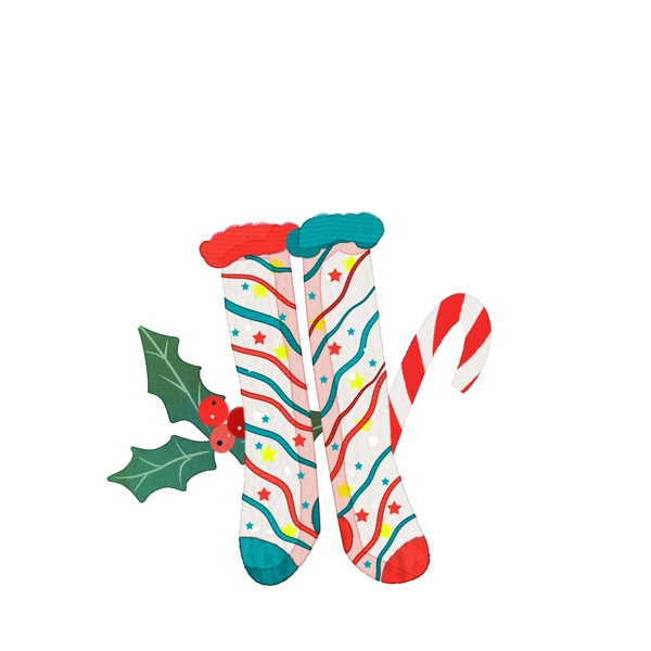 圣诞袜子手绘扁平元素