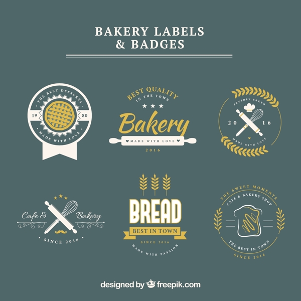 面包标签和徽章