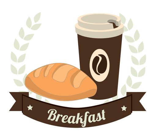 咖啡的早餐面包与背景技术