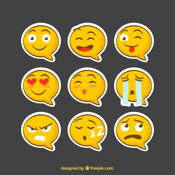黄色语言气泡表情图片