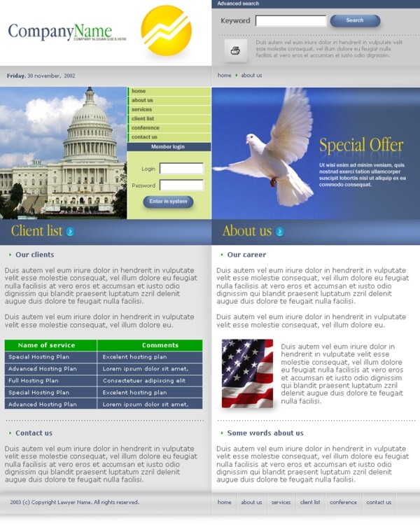 欧美商业公司网页模板