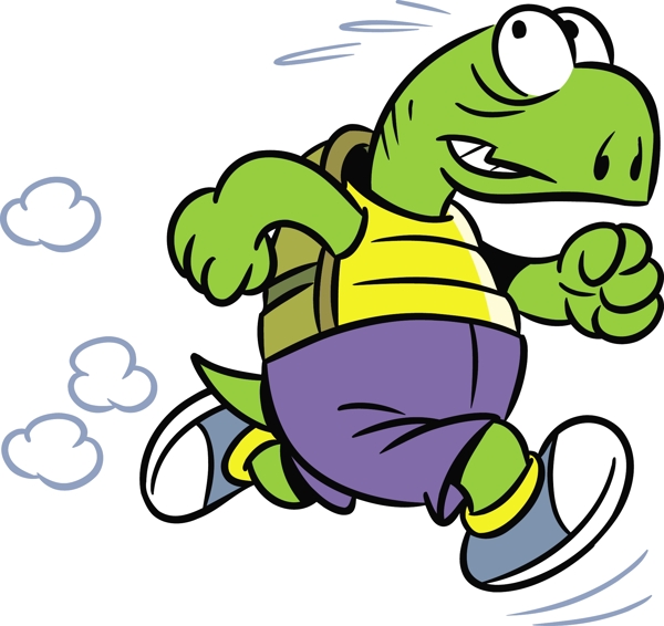 跑步的卡通乌龟