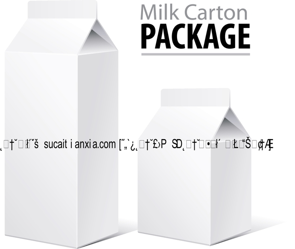 牛奶纸盒包装设计矢量素材