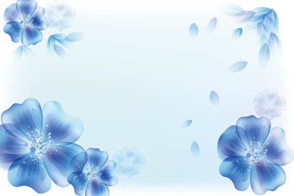 天蓝色创意花朵装饰画
