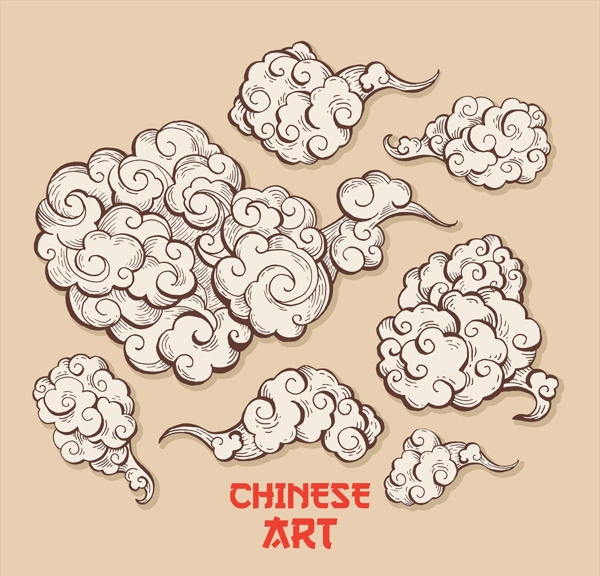 中国风手绘祥云素材