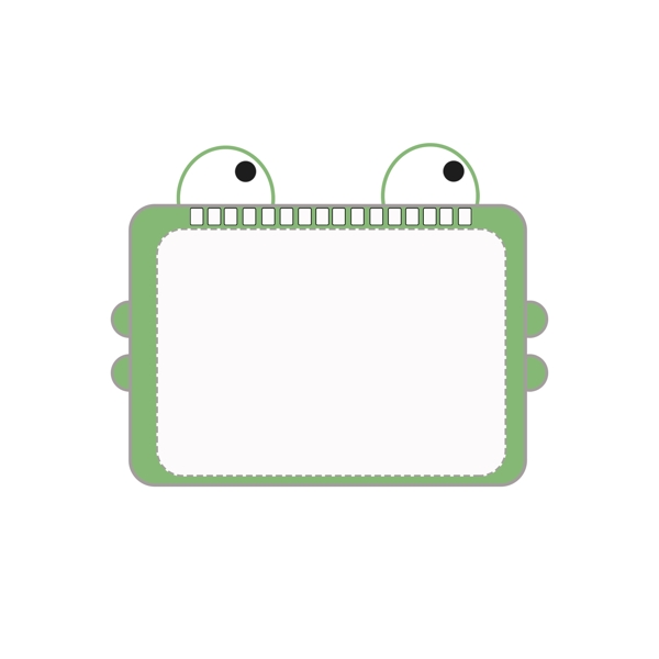 手绘大眼青蛙卡通动物对话框元素