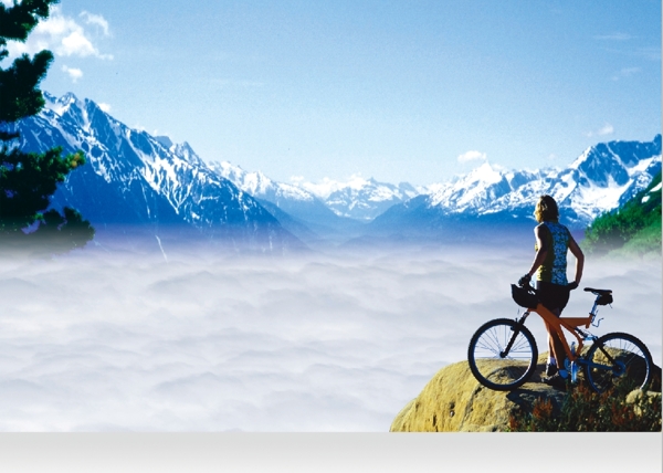 自行车骑行活动背景画图片