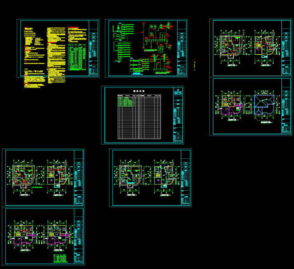 别墅电施设计图CAD图纸