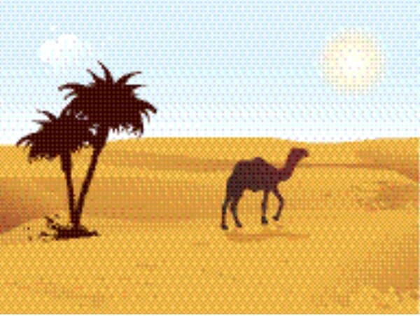 骆驼行走的插图