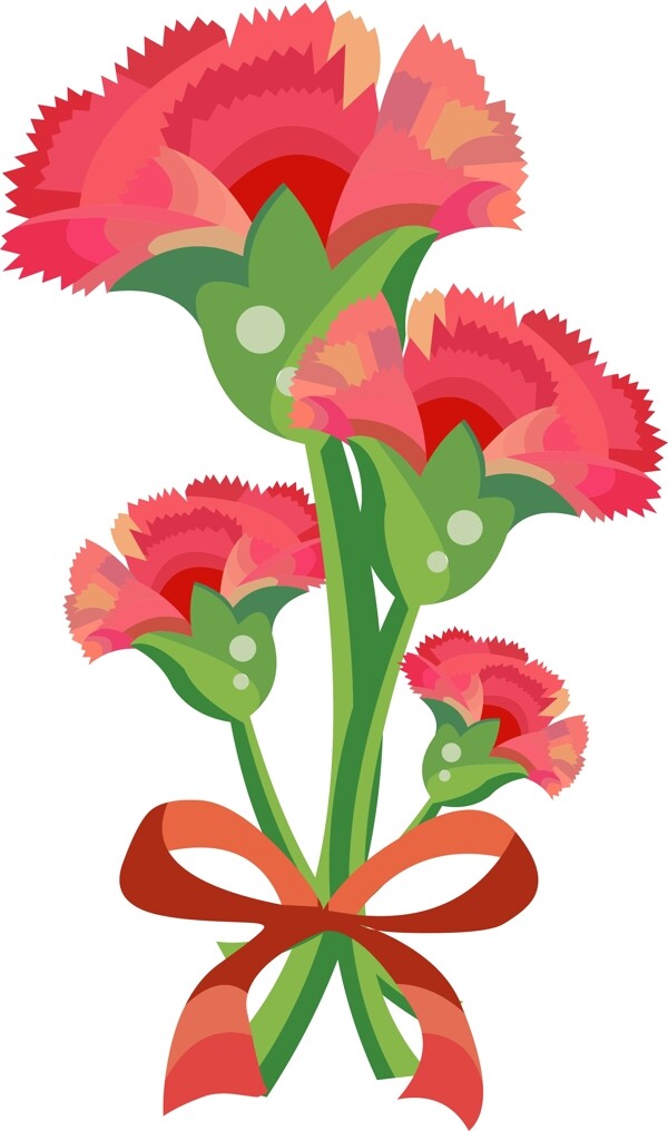 手绘植物母亲节康乃馨
