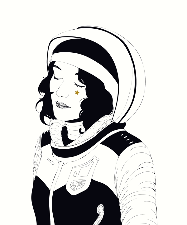 女宇航员短发卡通人物