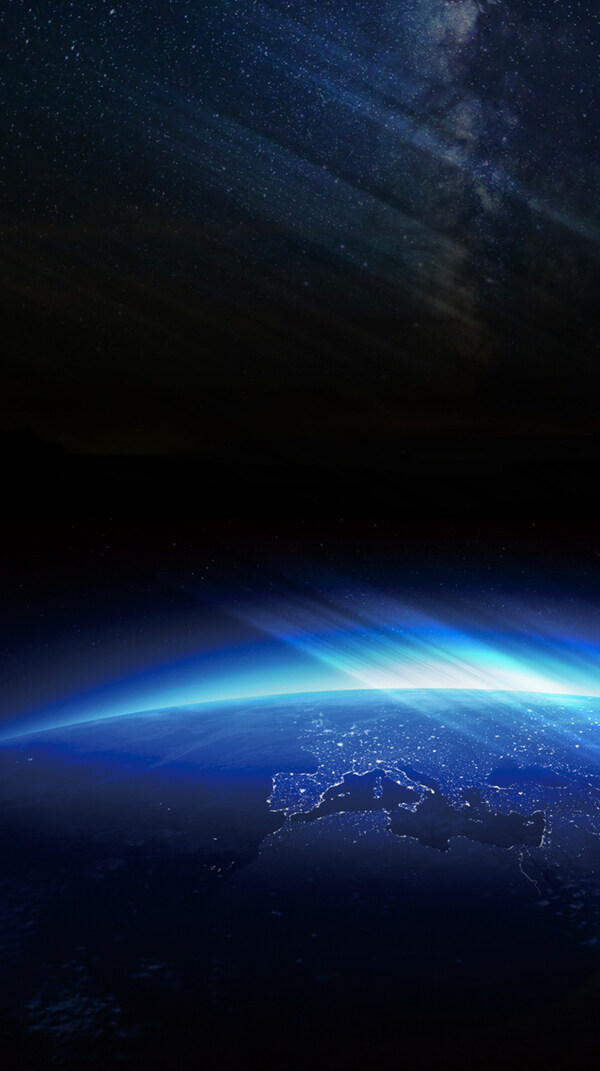 蓝色地球星空H5背景素材