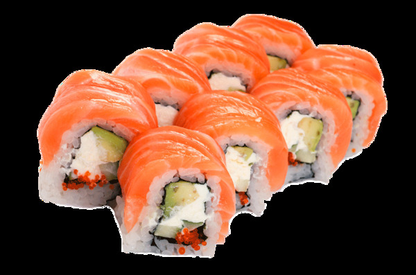 颜色艳丽三文鱼寿司日式料理美食产品实物