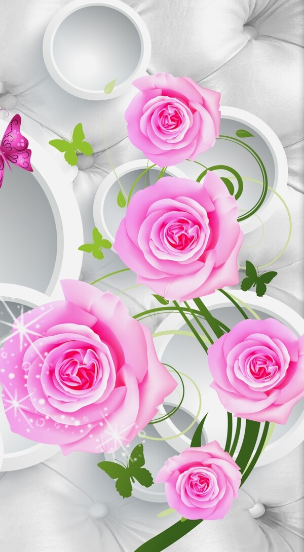 玫瑰花装饰画图片