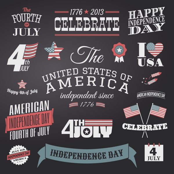 美国独立日庆典元素