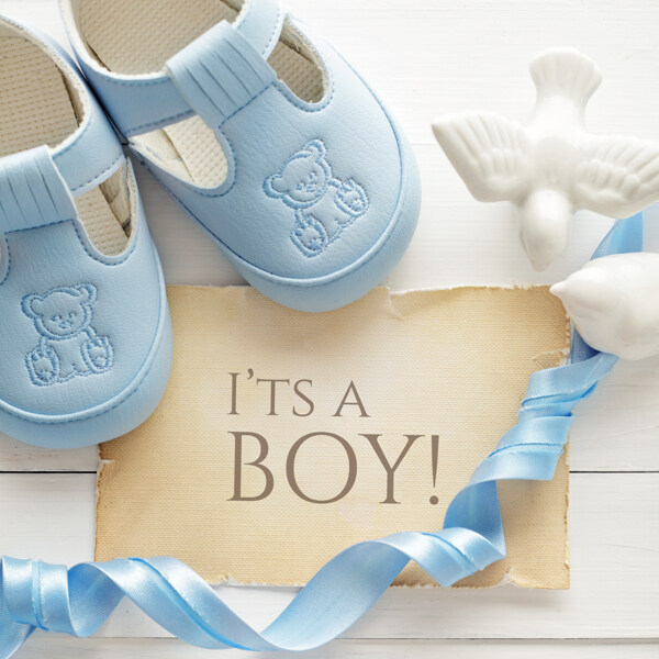 蓝色婴儿鞋图片