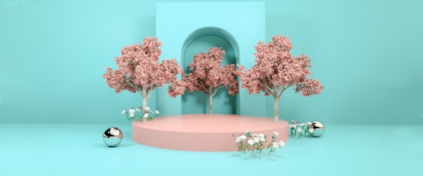 春季上新c4dbanner背景