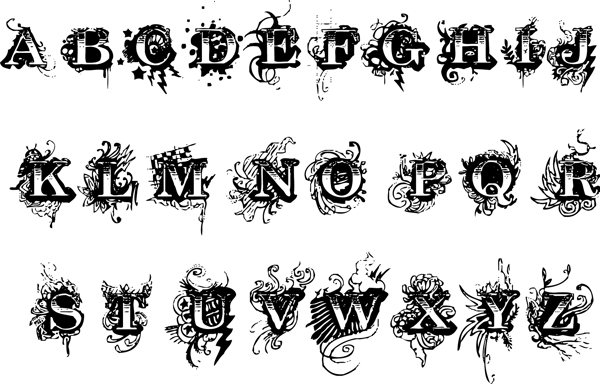 字母花纹图片