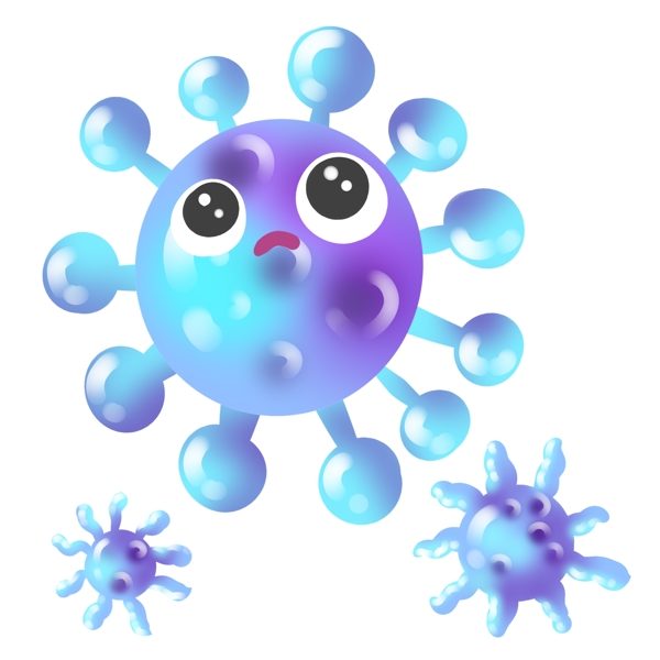 圆形蓝色细菌插画