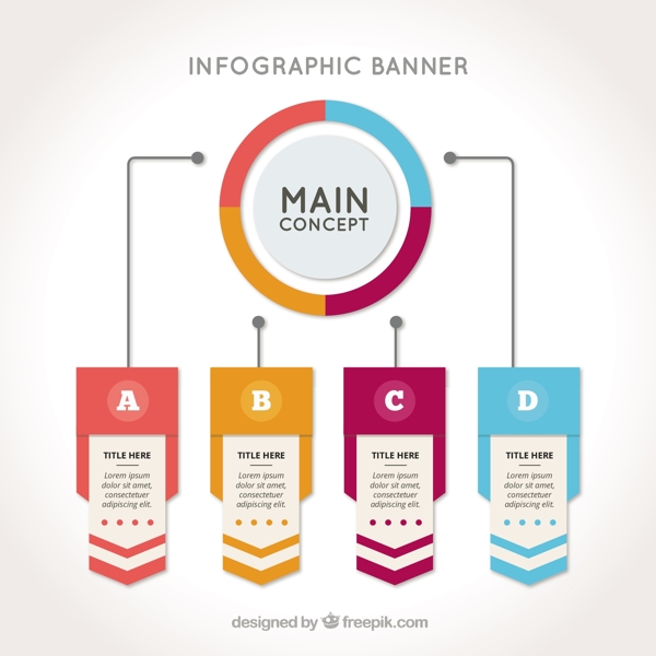 信息图表横幅在平面设计包