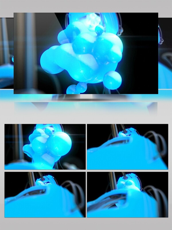 简约颜色蓝色的生物细胞动感视频素材
