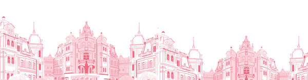 粉色城市建筑背景图