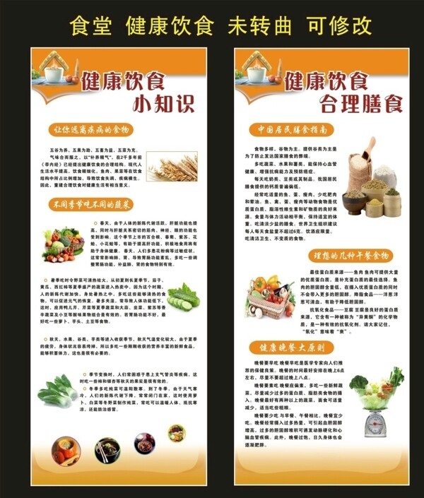 食堂文化健康饮食宣传海报