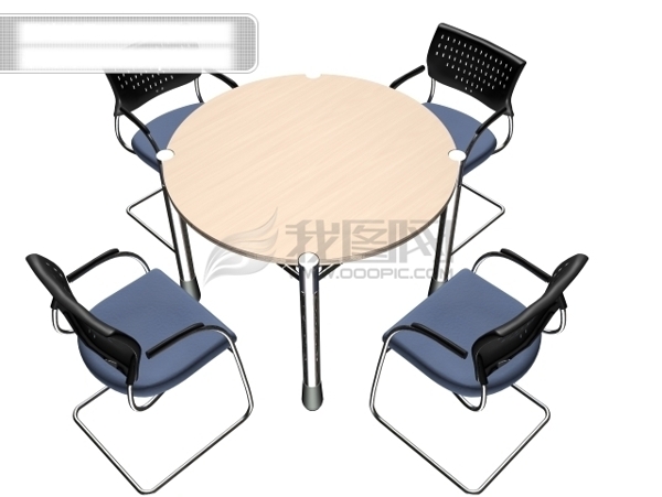 3d小圆桌椅子