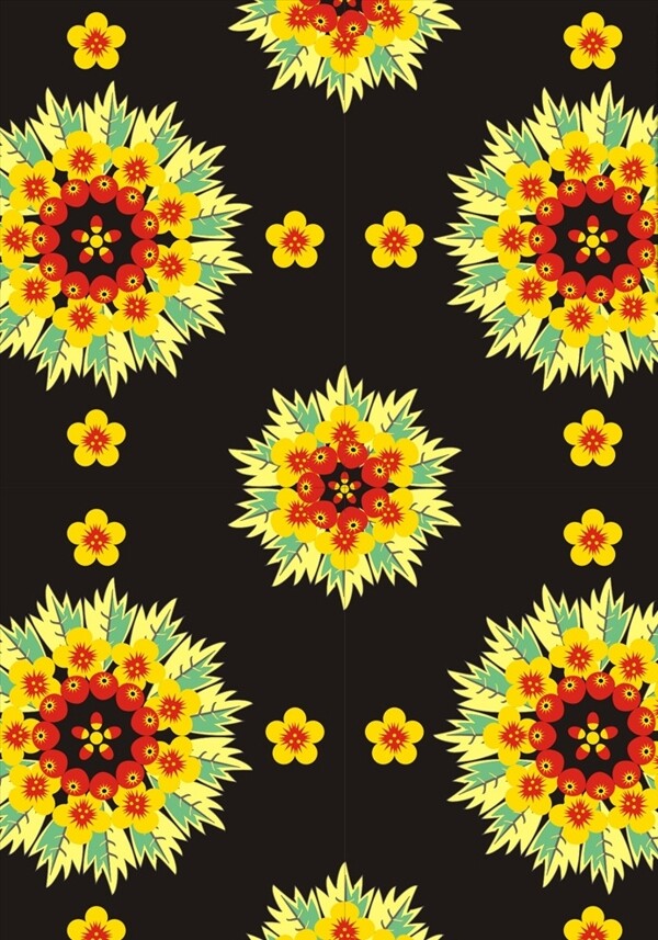 对称花朵花卉矢量图下载