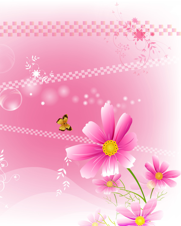 粉色花纹移门图