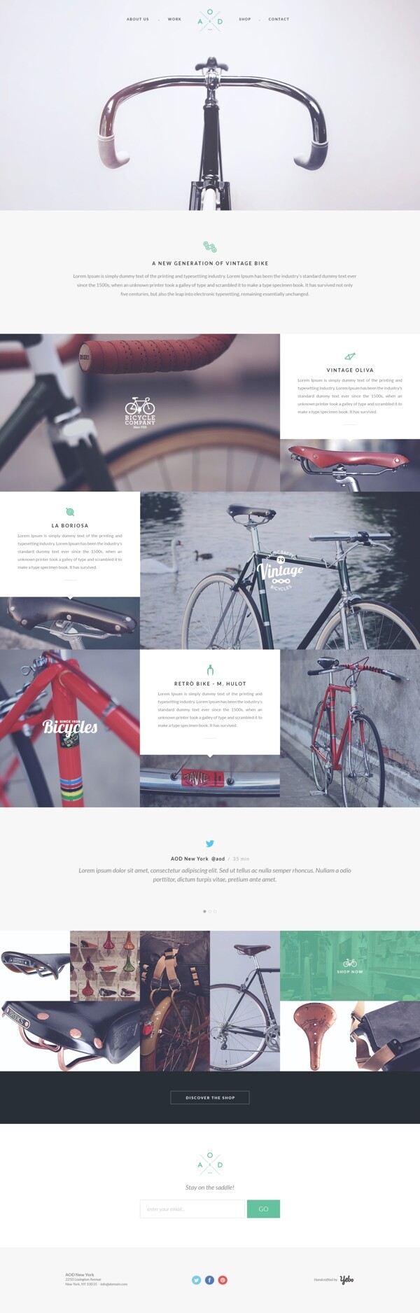 自行车手机UI设计web模板下载