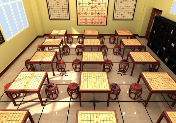 棋艺教室效果图图片
