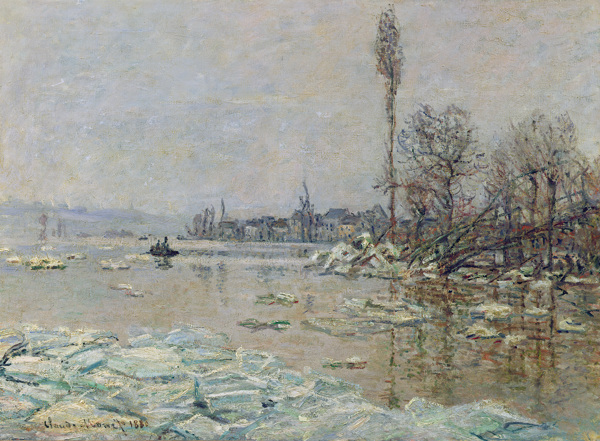 BreakupofIce1880法国画家克劳德.莫奈oscarclaudeMonet风景油画装饰画