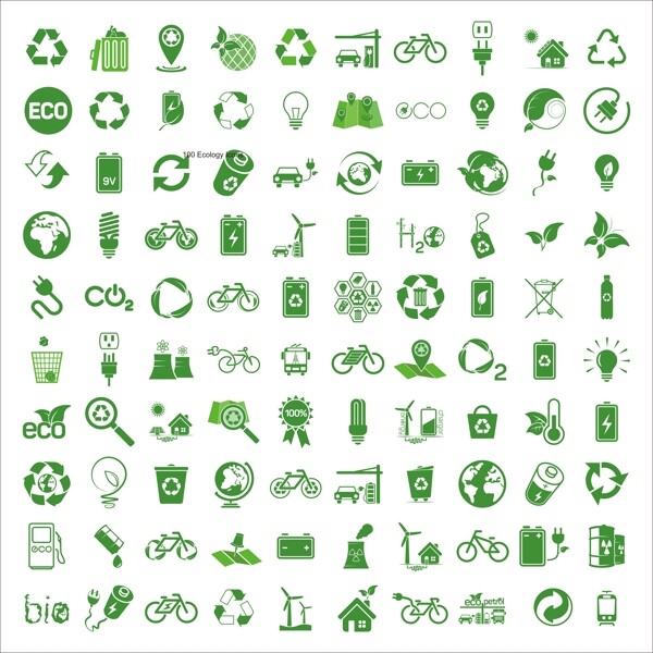 cdr绿色循环保环境健康绿化节能标志矢量