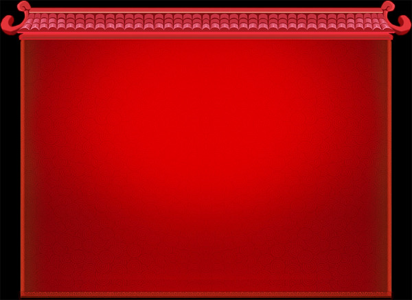 中国红建筑墙透明装饰素材