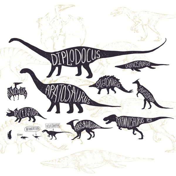 创意恐龙设计插图