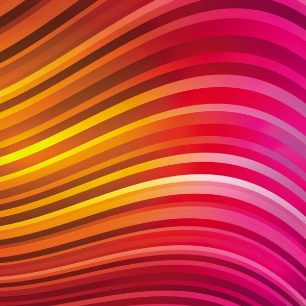 闪亮的粉红色黄色和橙色波浪背景