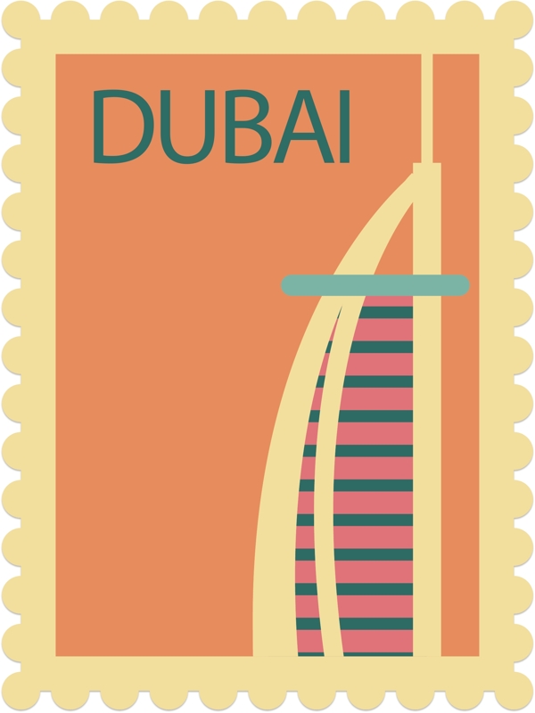 迪拜风景邮票