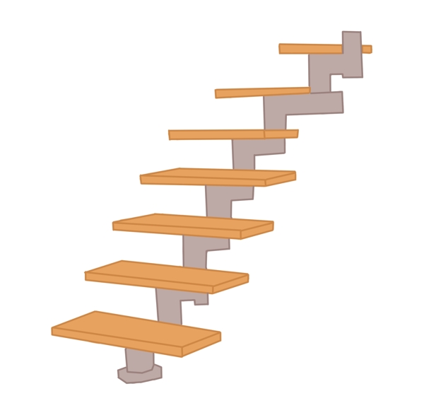 旋转的楼梯建筑插画