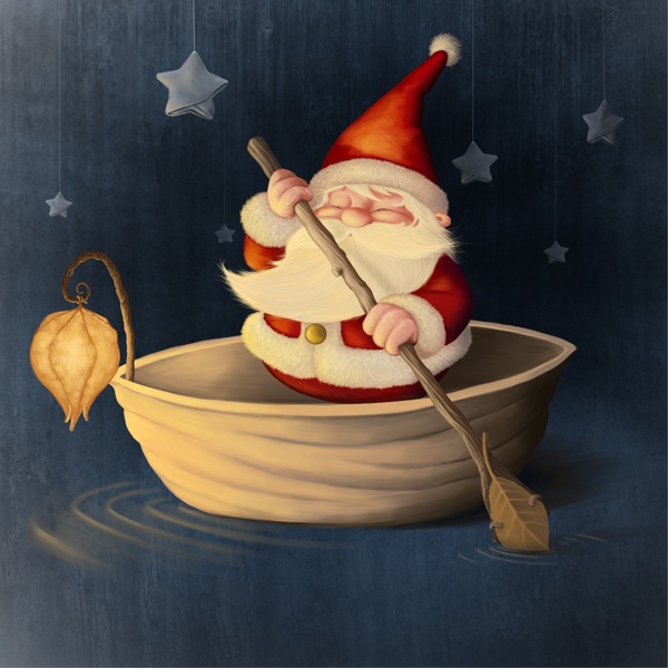 划船的圣诞老人图片
