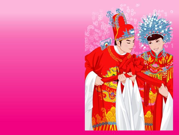 中式婚礼请柬背景图片