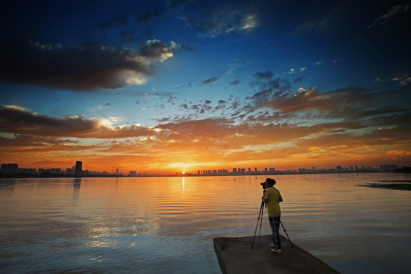 唯美夕阳大海图片