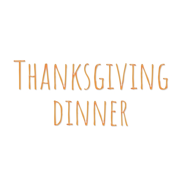 感恩节晚餐英语字母艺术个性元素设计