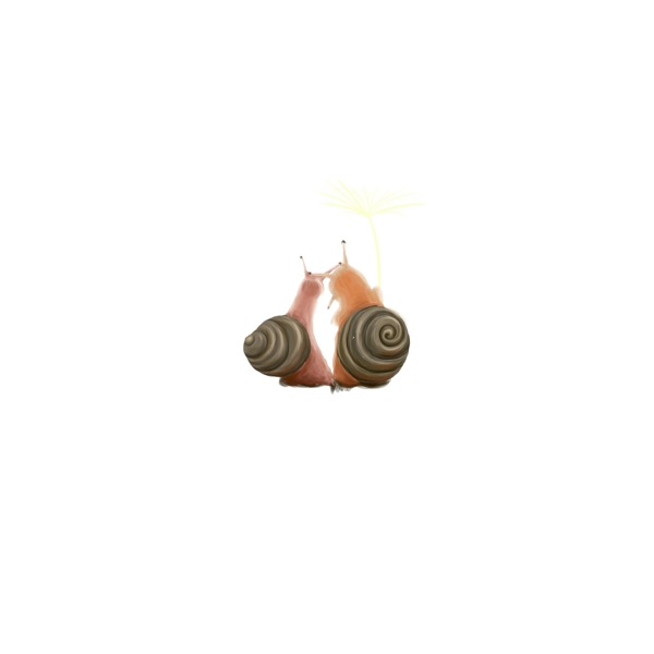 原创蜗牛撑伞元素设计