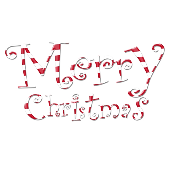 圣诞快乐红白色节日卡通装饰艺术字