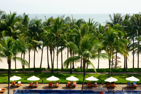 巴厘岛海边休息设施图片