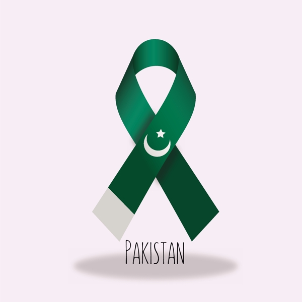 巴基斯坦国旗丝带设计矢量素材