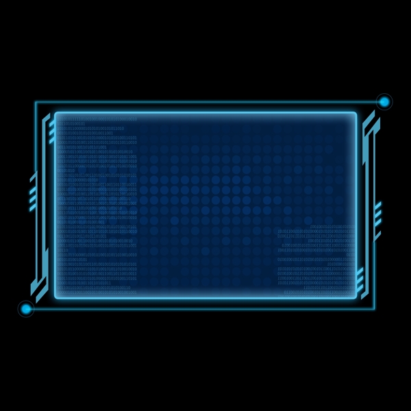 科技蓝色炫酷方形边框对话框人工智能